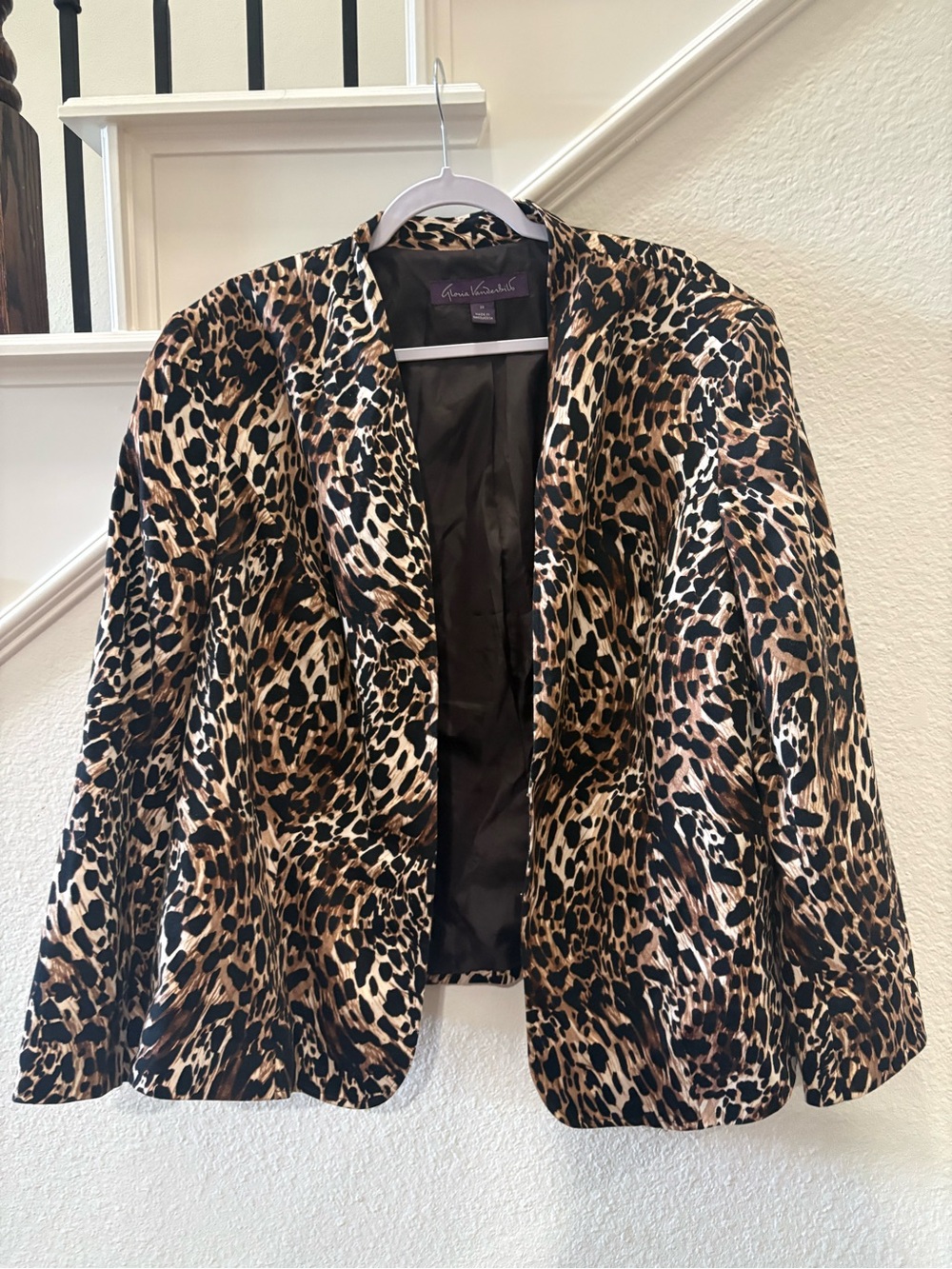 Gloria Vanderbilt Leopard Print Blazer